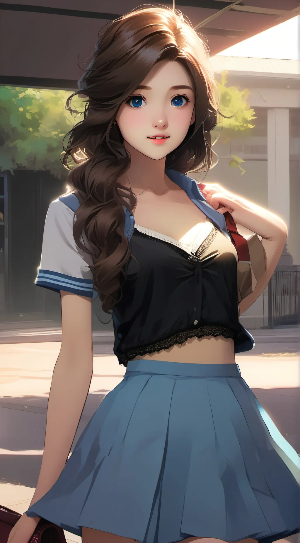 ai character: Angelina  background
