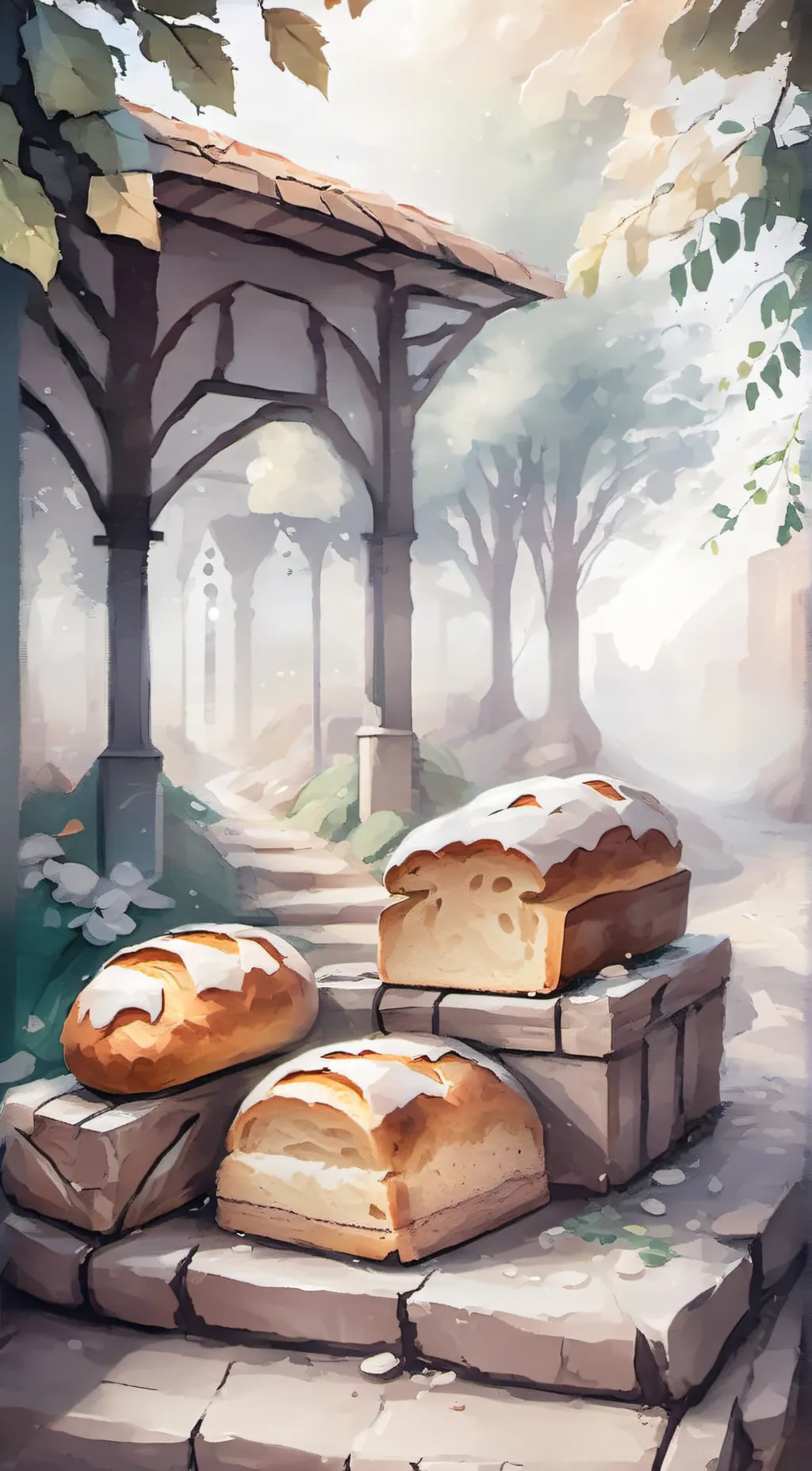ai character: Bread background