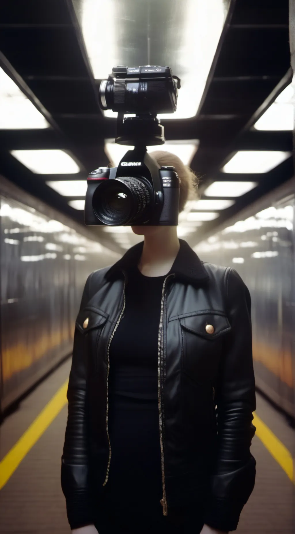 ai character: camera woman  background