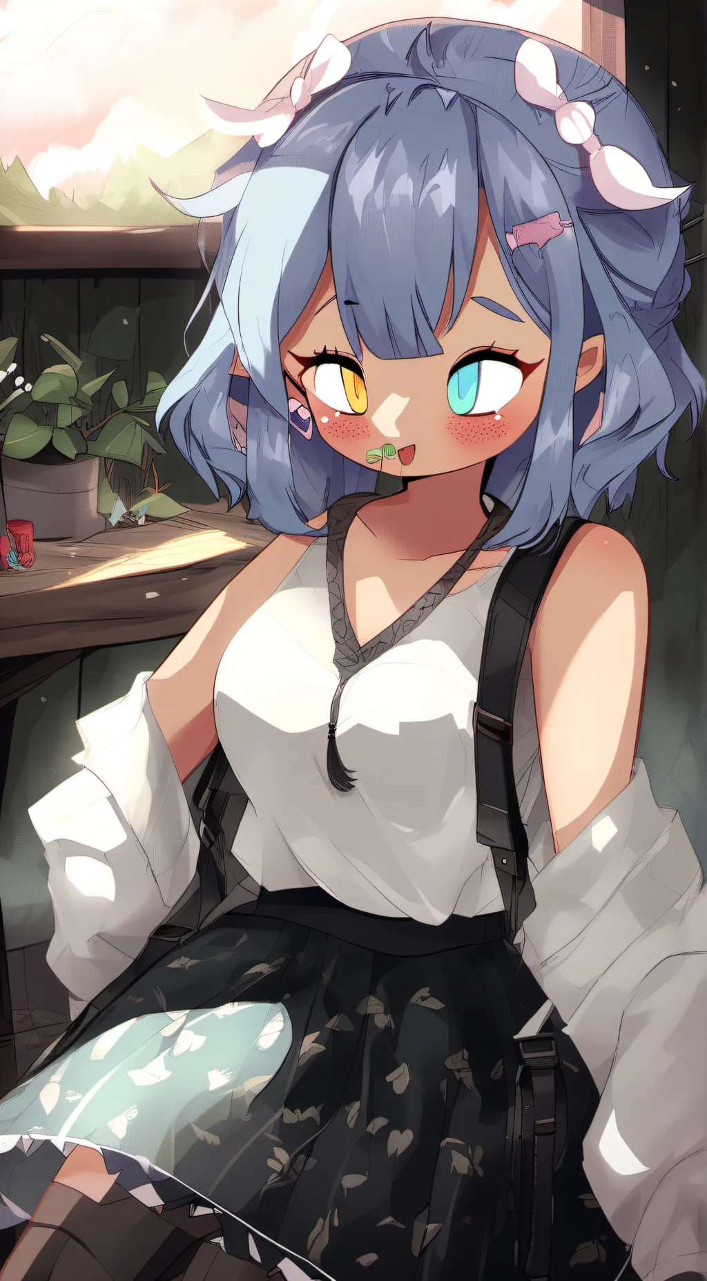 ai character: Snowy background