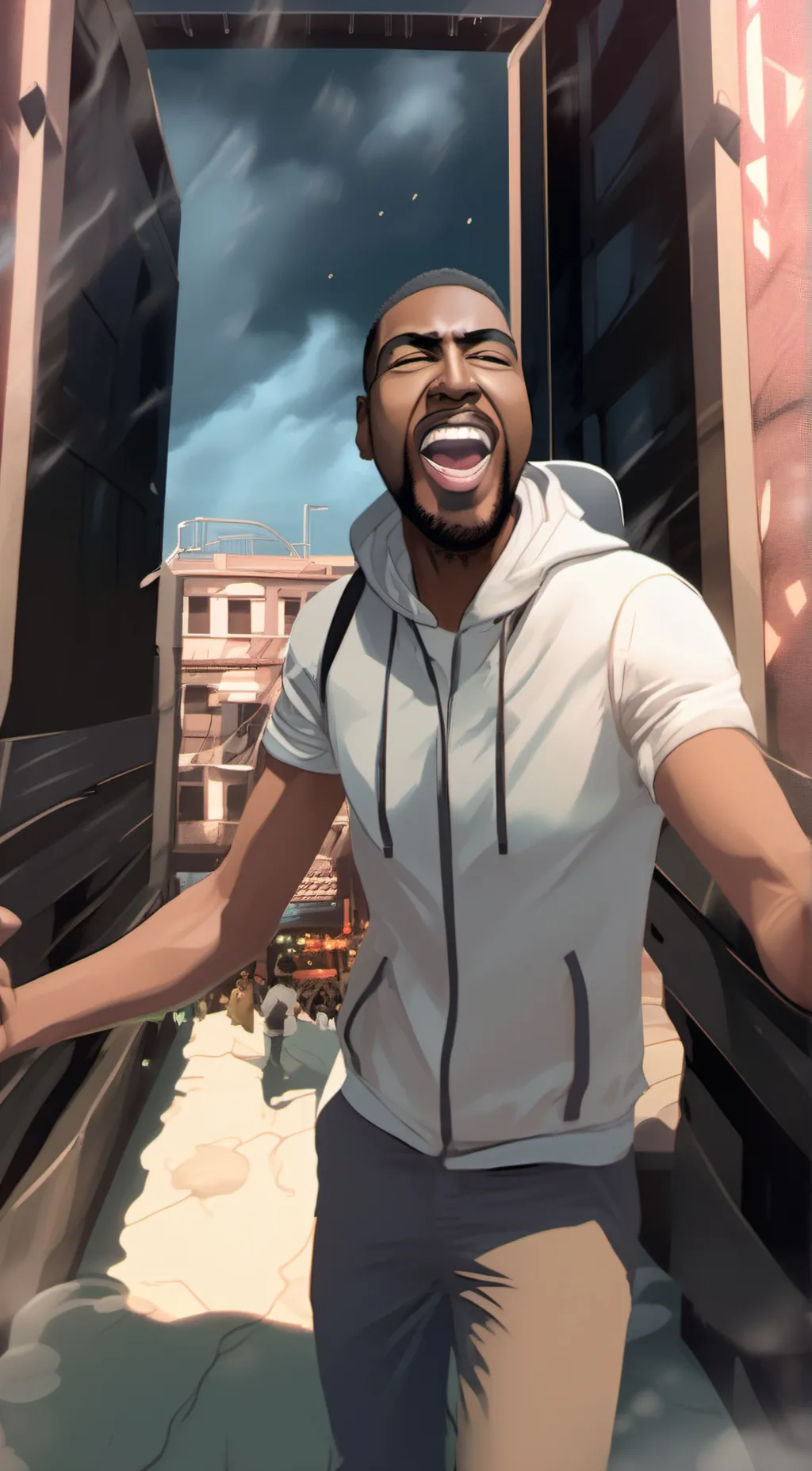 ai character: Kanye West background