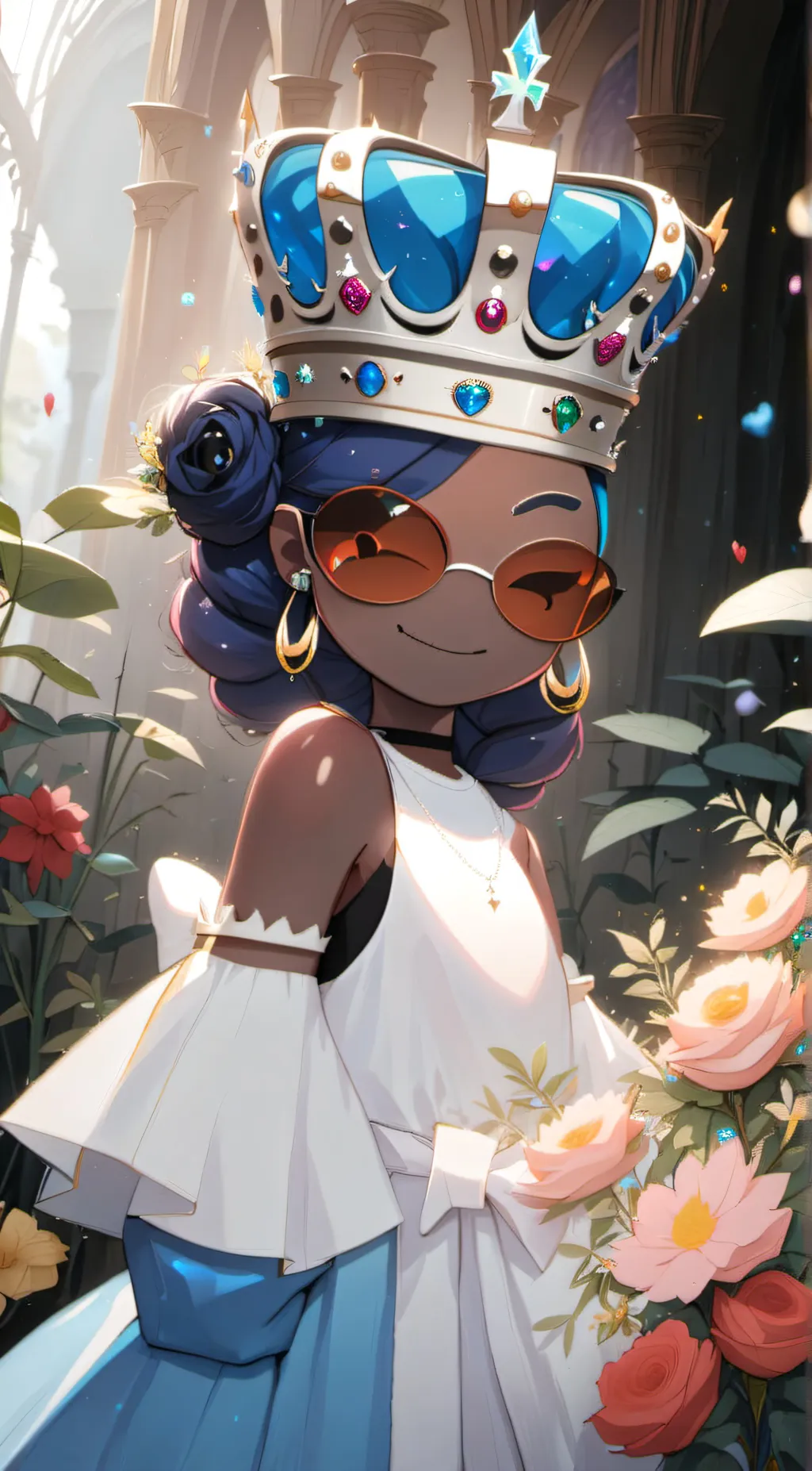 ai character: Blue background