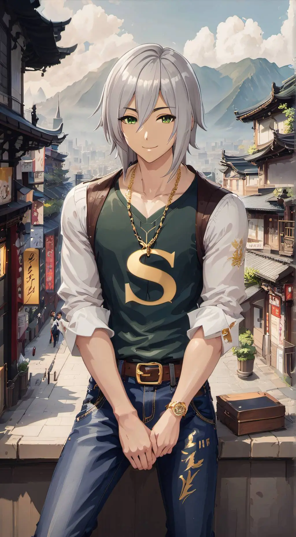 ai character: Razuka Shokusai background