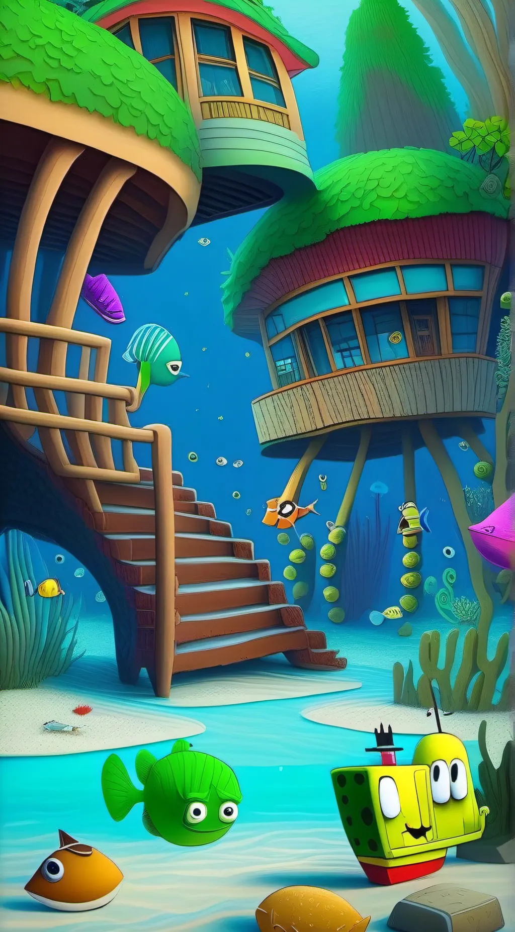 ai character: Mr.Krabs rap background