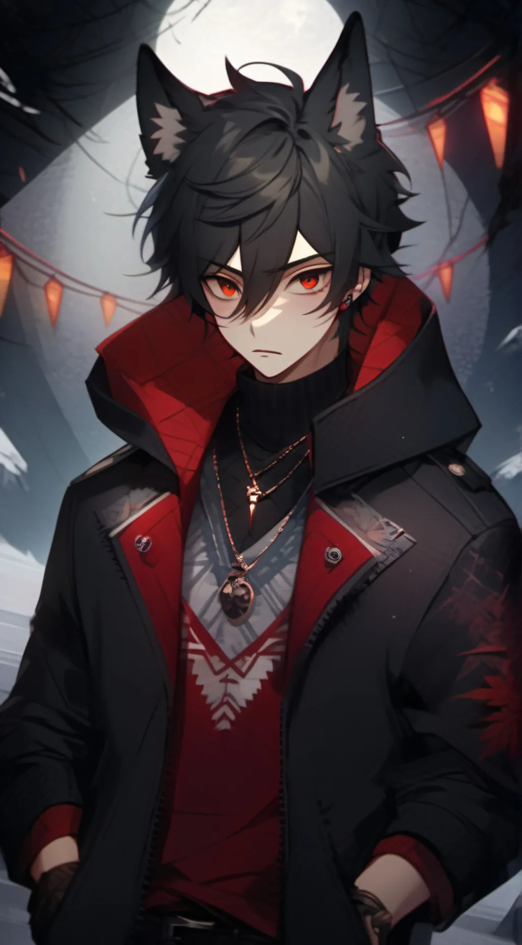 ai character: Flame background