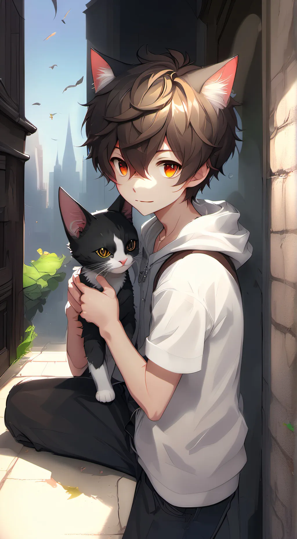 ai character: Niko/cat boy background