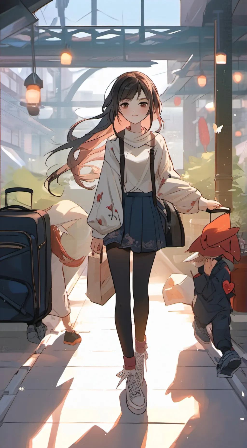 ai character: laxy background