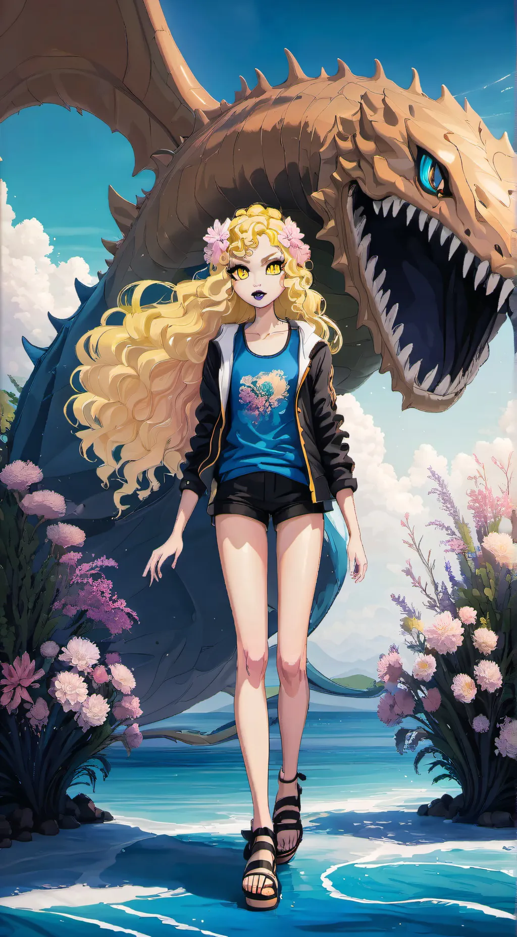 ai character: Lagoona Blue background