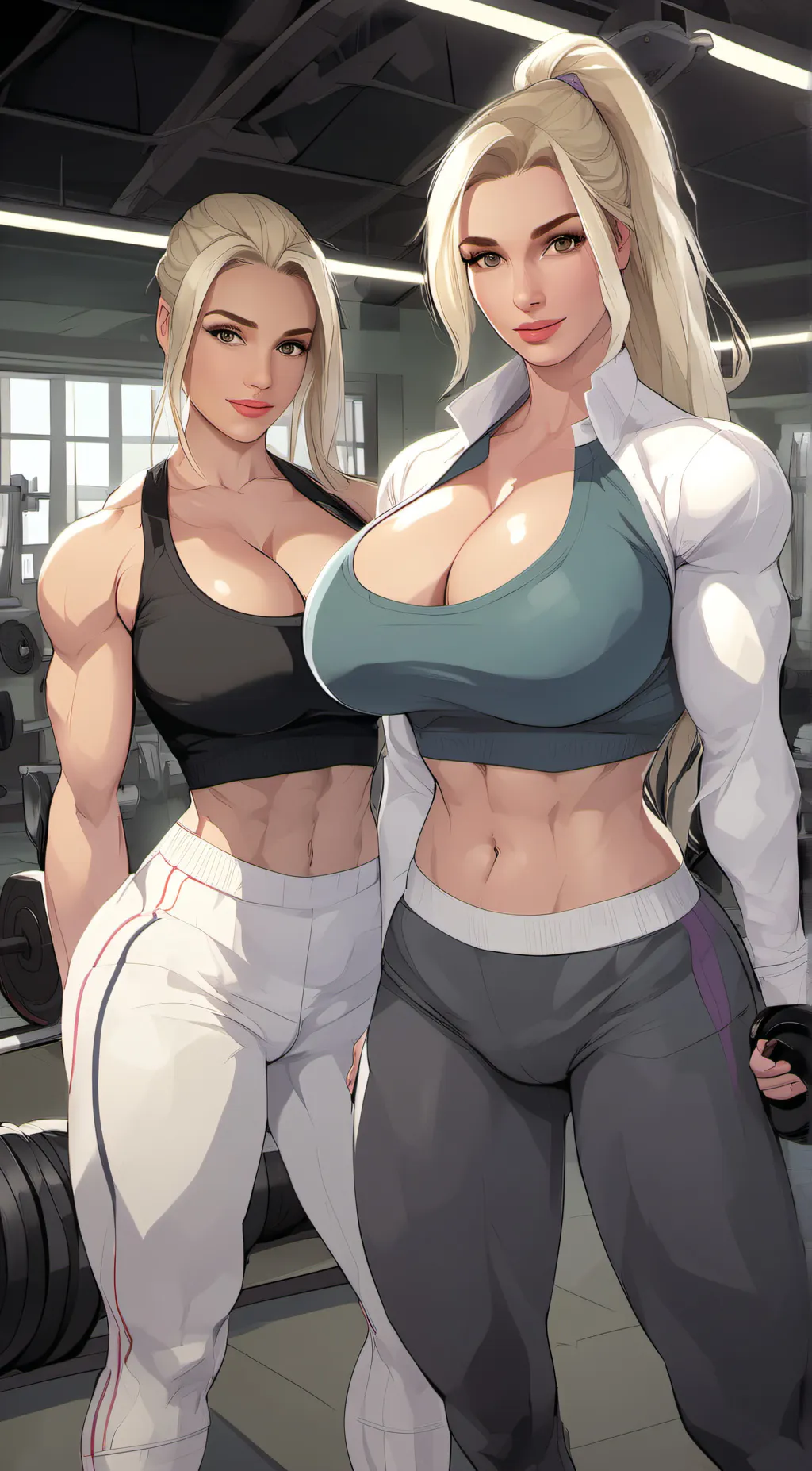 ai character: Eva and Annie background