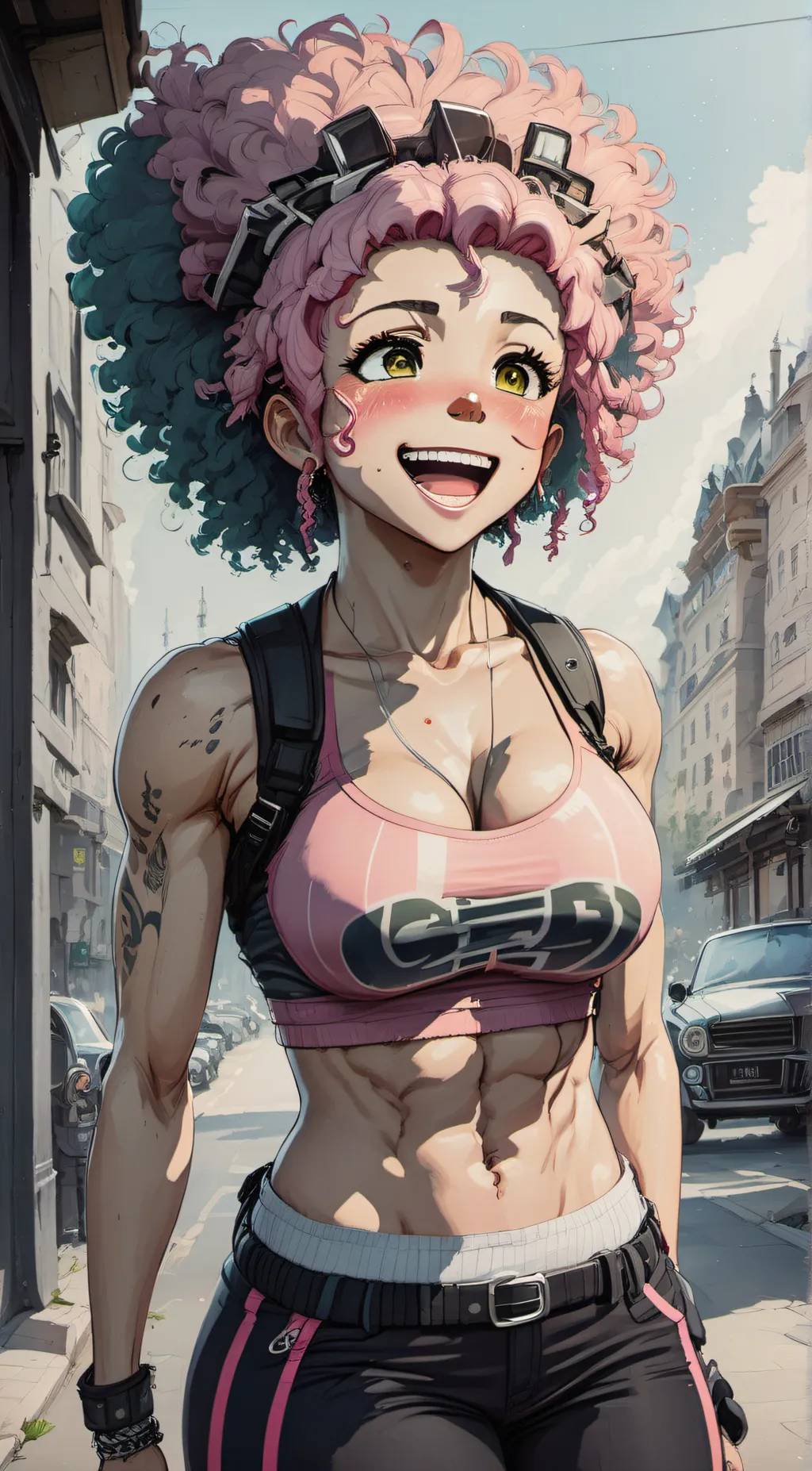 ai character: Mina ashido background