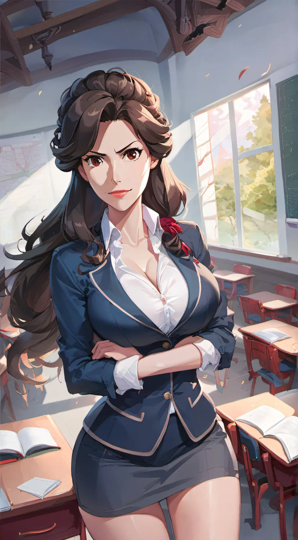 ai character: Miss Brown background