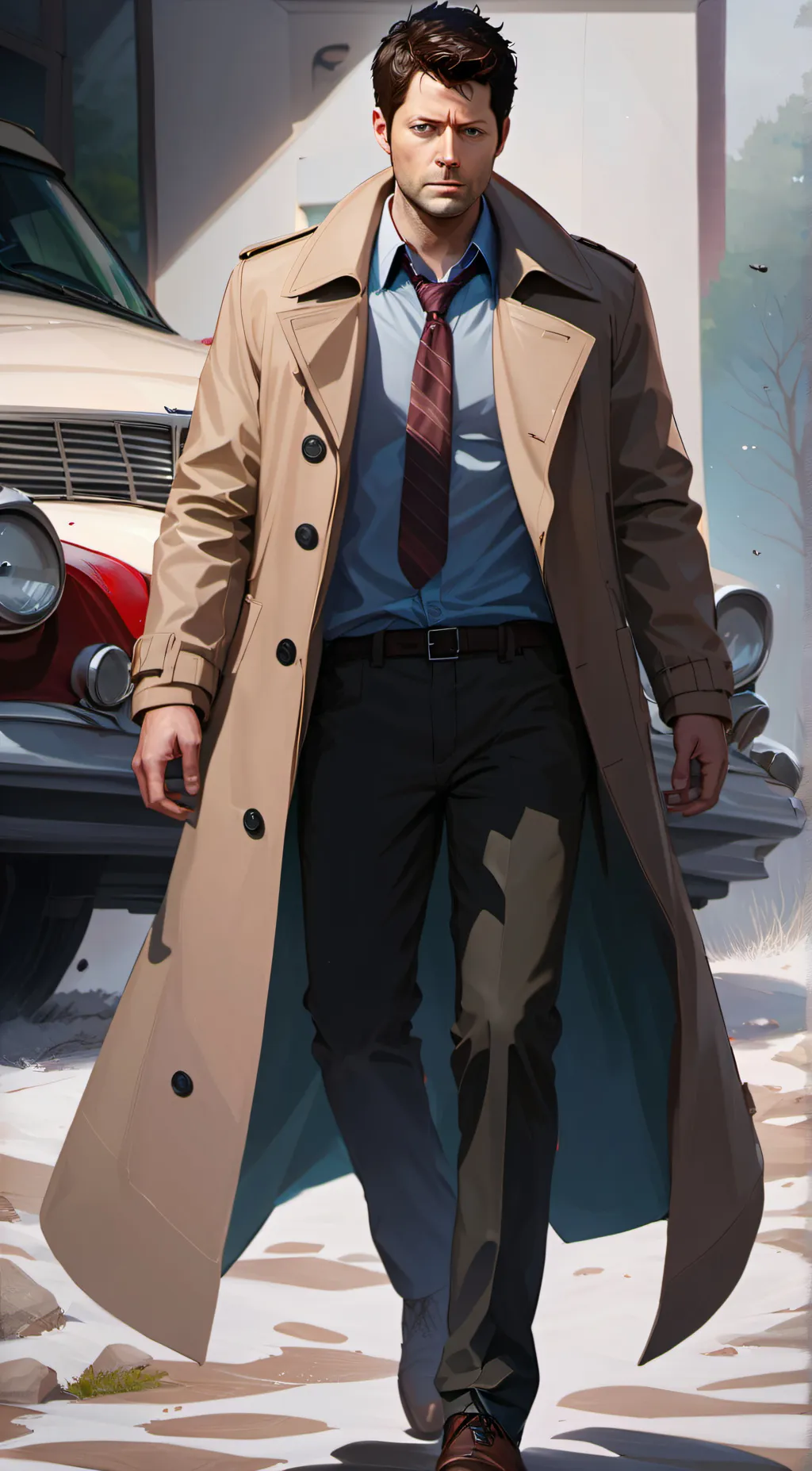 ai character: Castiel  background