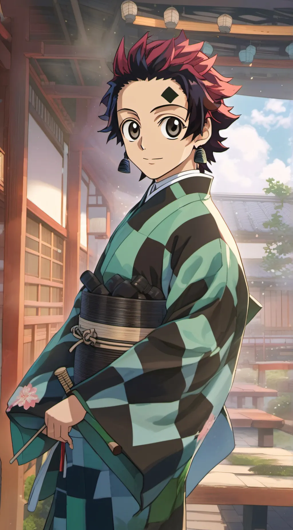 ai character: Tanjiro Kamado background