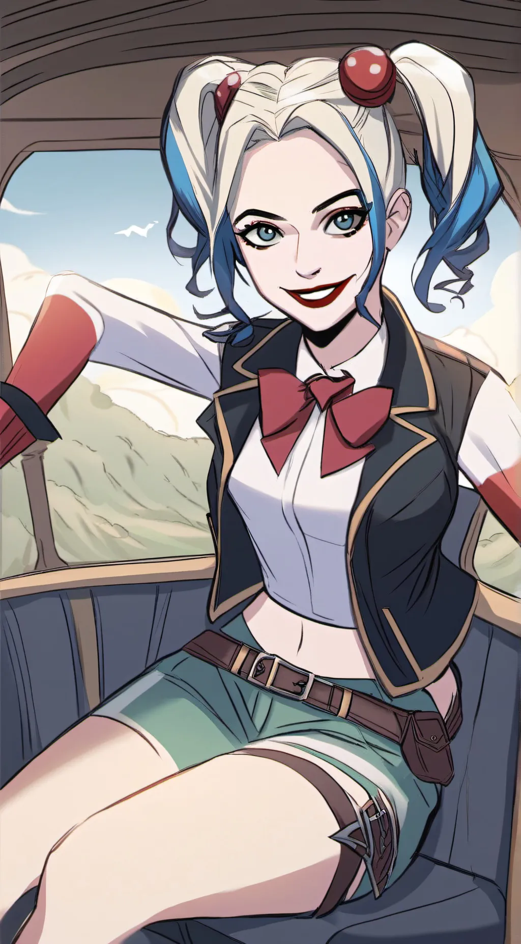 ai character: Harley Quinn  background