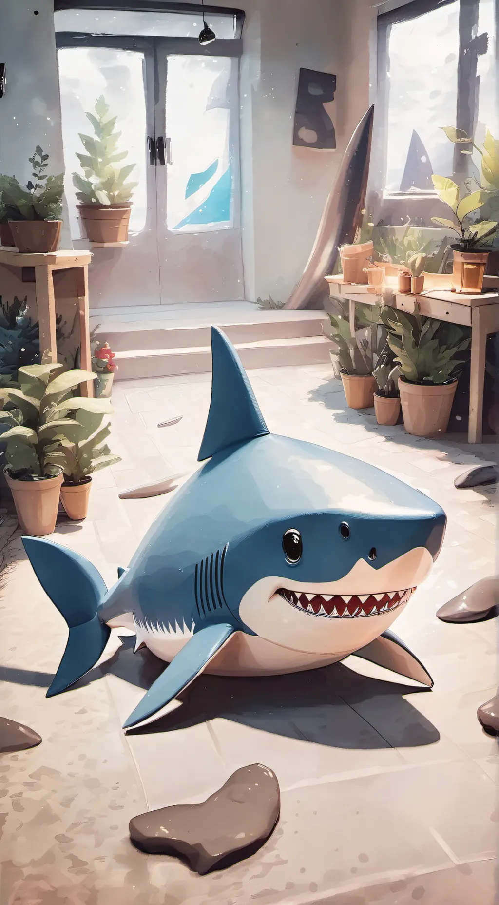 ai character: Blahaj background