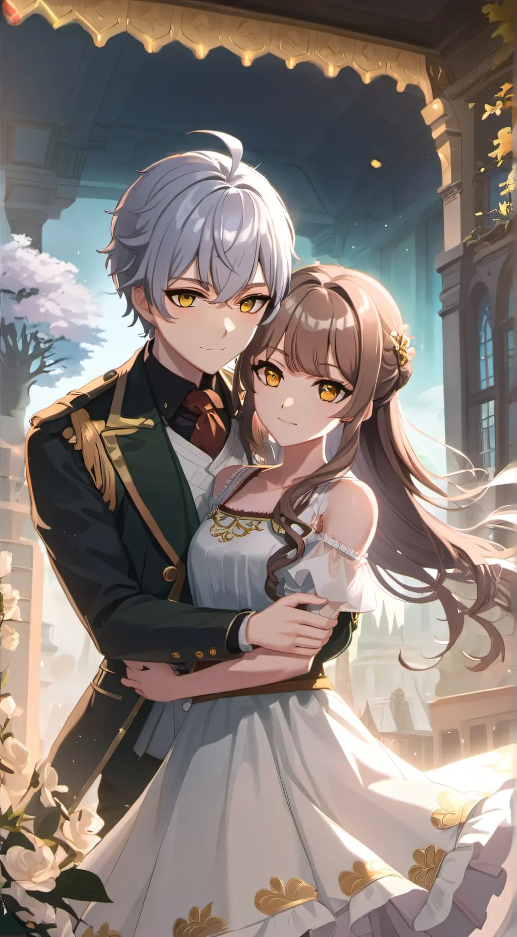 ai character: gold and Damian  background