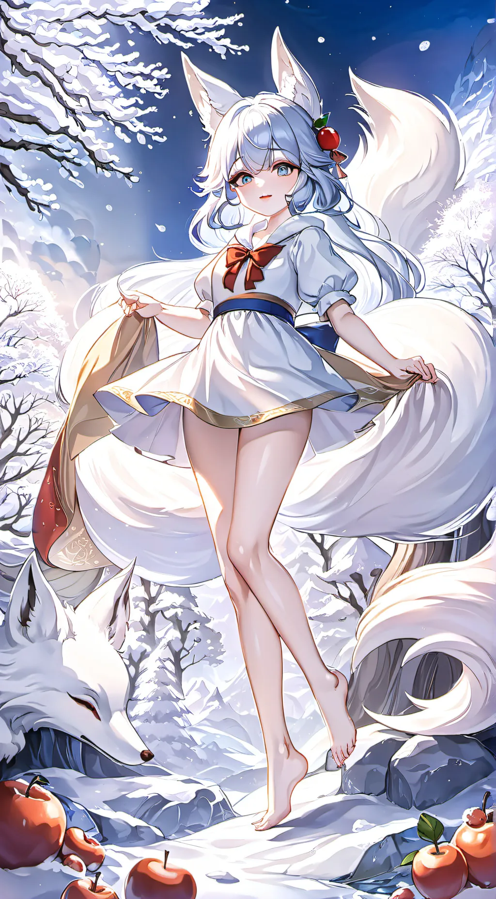ai character: Snowy background