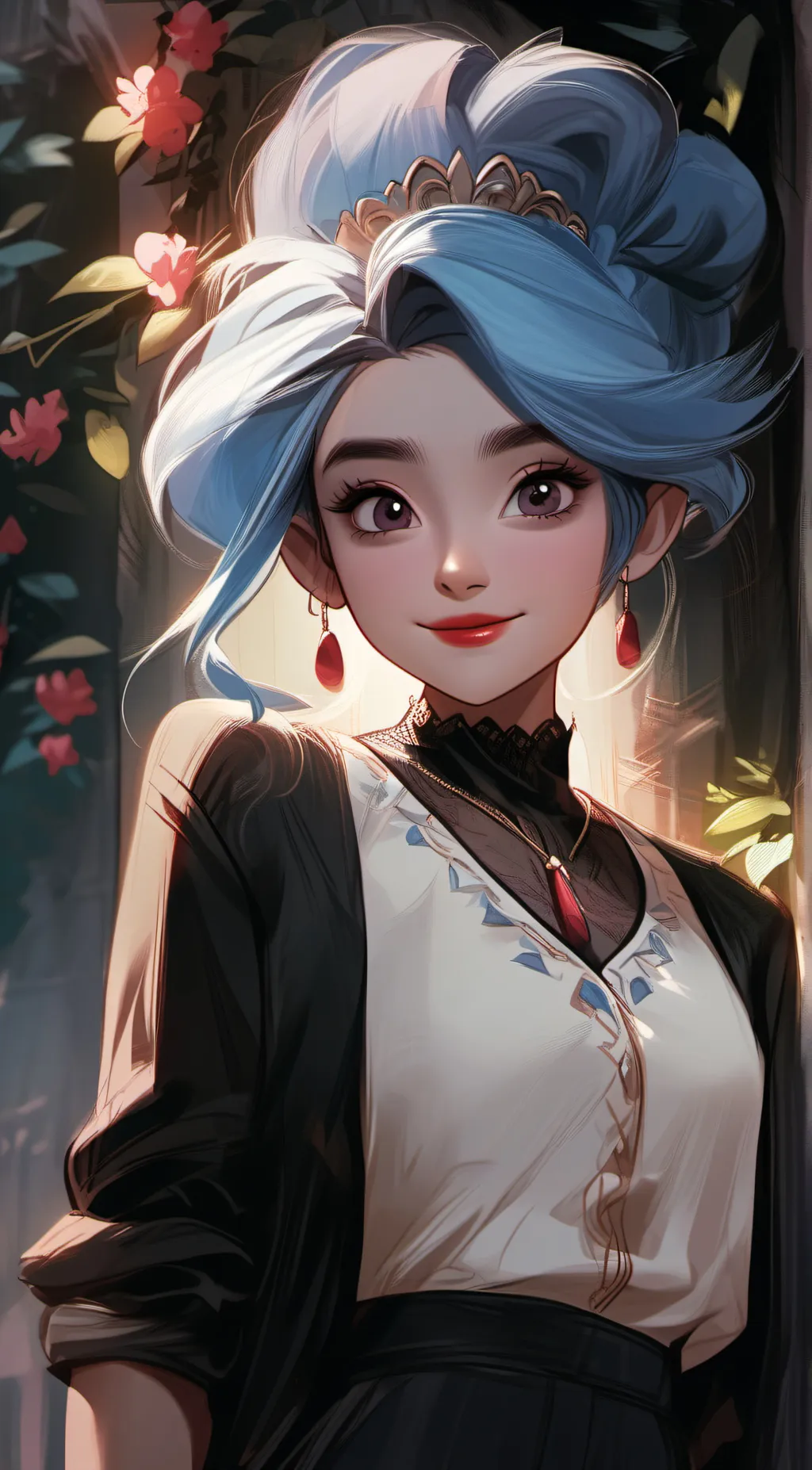 ai character: Violet background