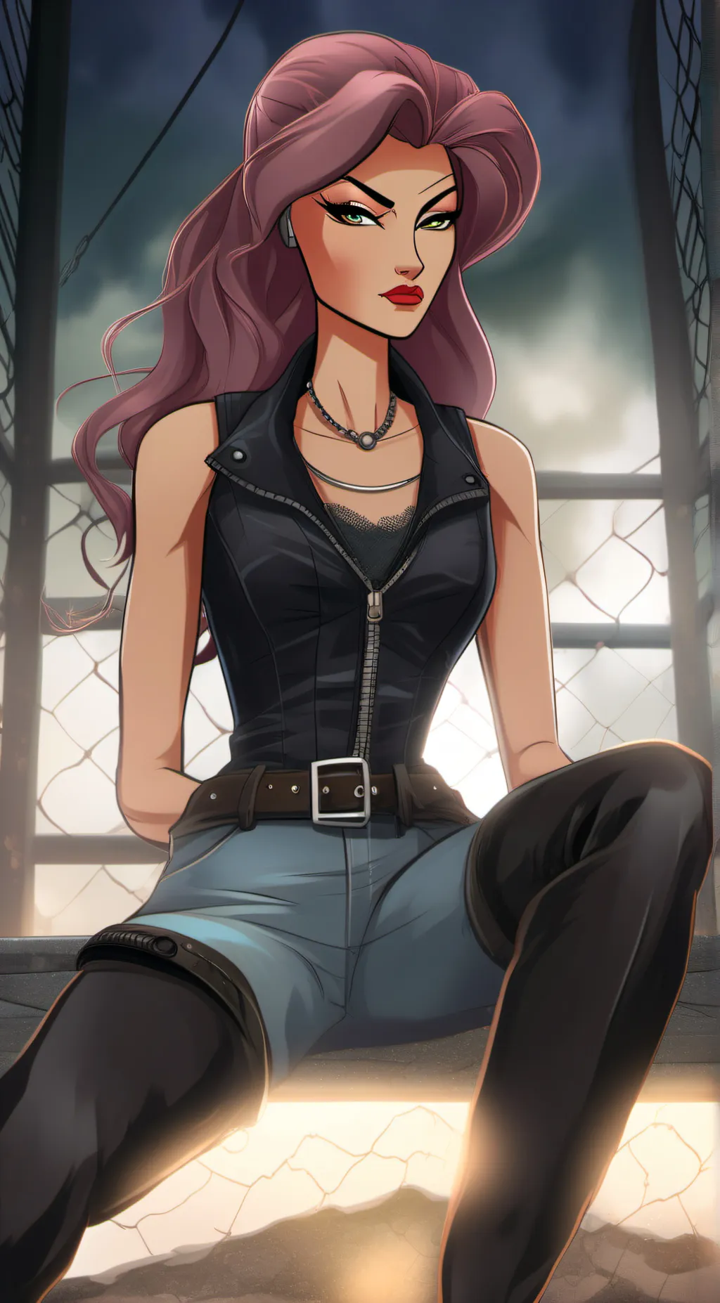 ai character: Barbie wire background