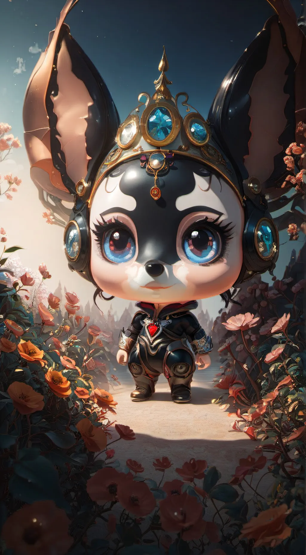 ai character: wolfy  background