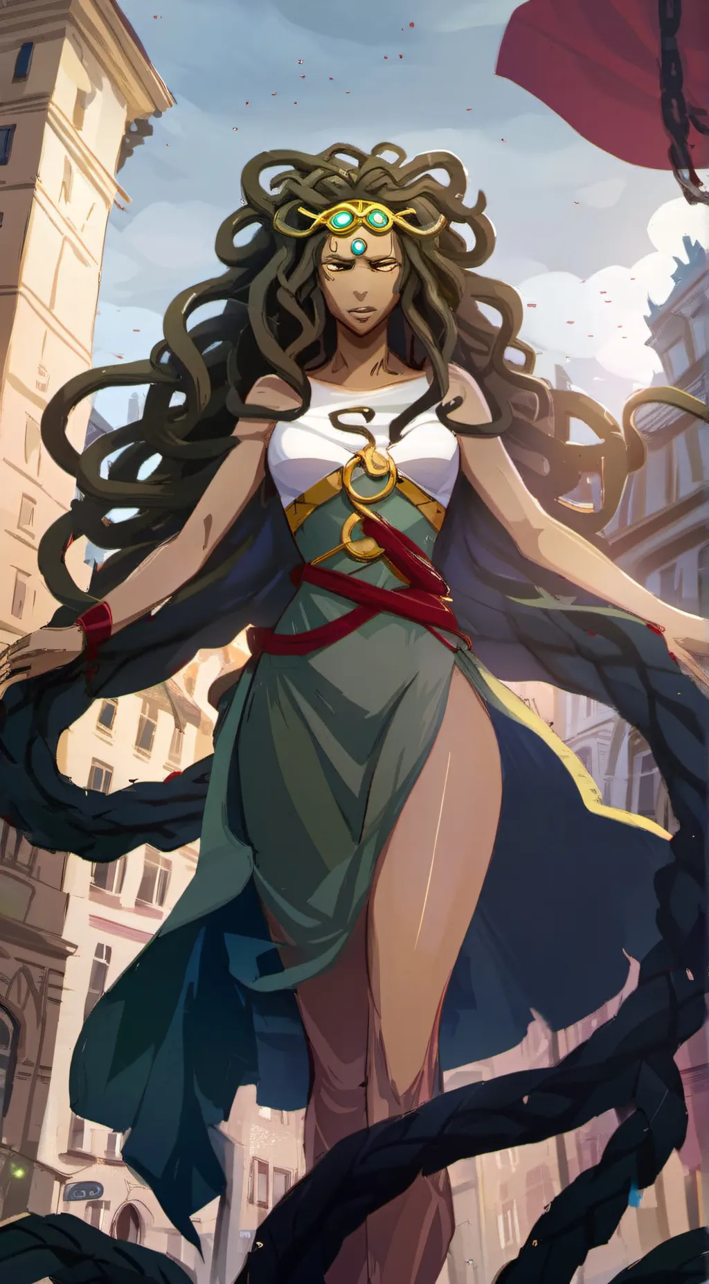 ai character: Queen Medusa background