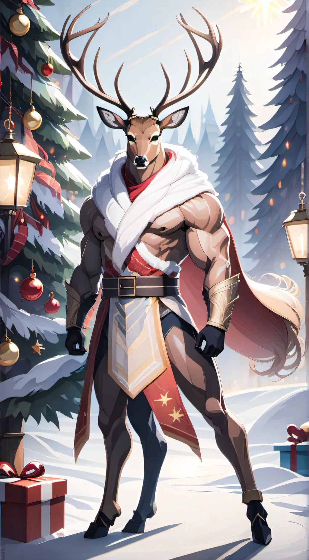 ai character: Mutant deer  background