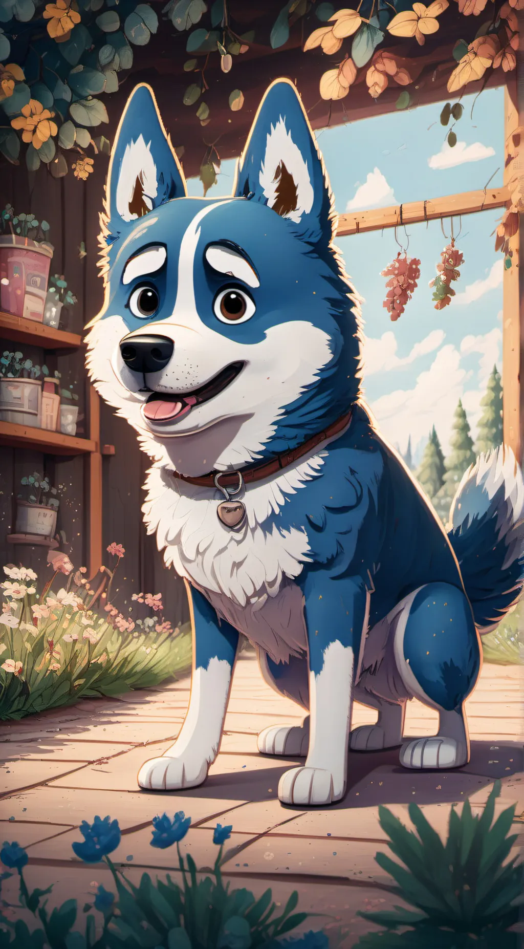 ai character: bluey background