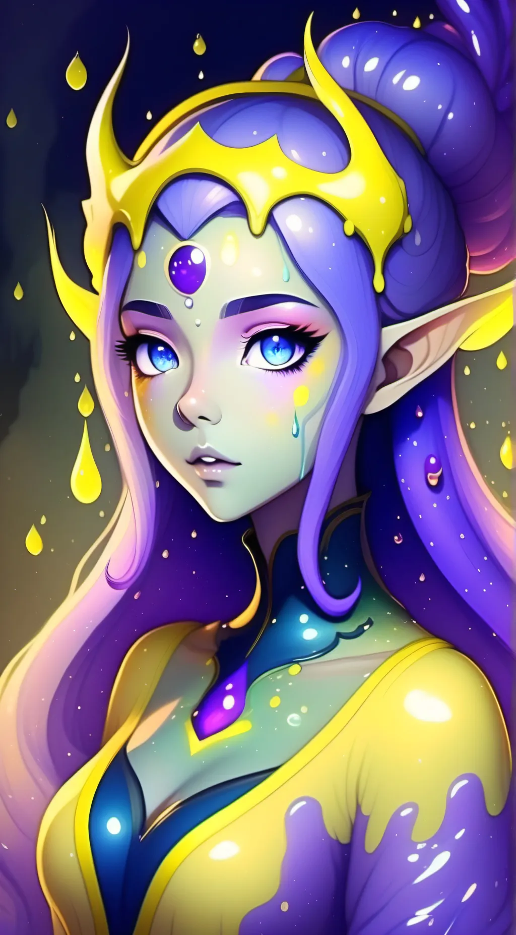 ai character: Slime girl  background