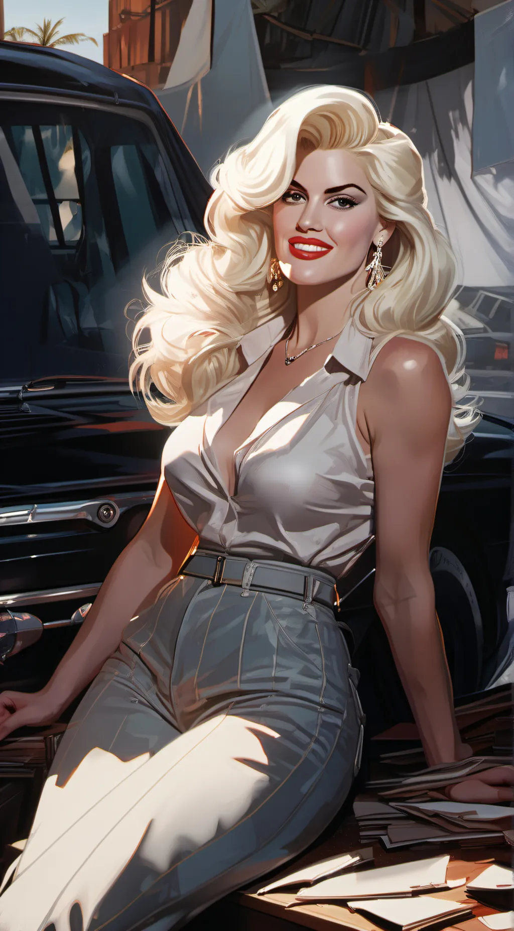 ai character: Anna Nicole Smith background