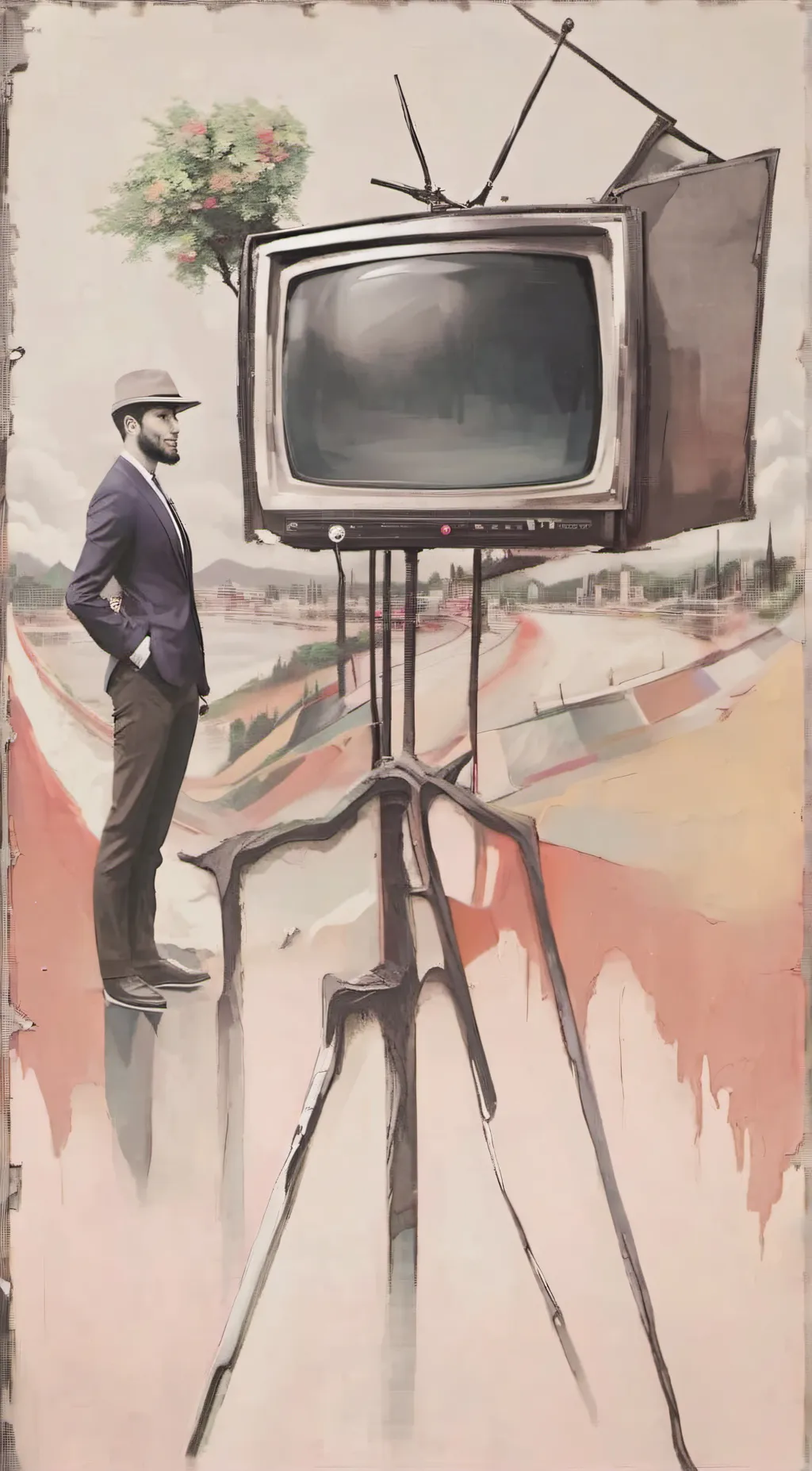 ai character: tv woman background