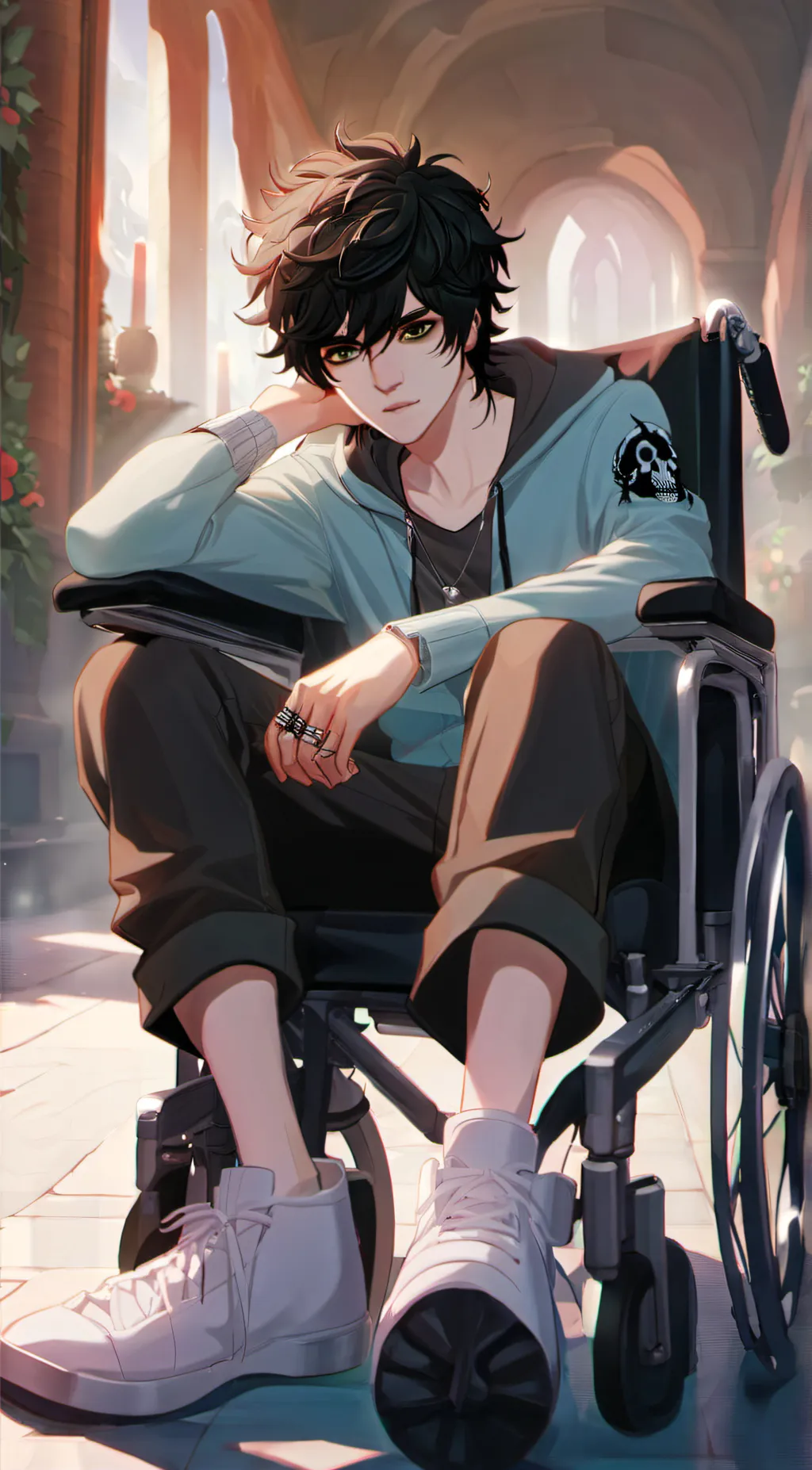 ai character: Nico Di Angelo  background