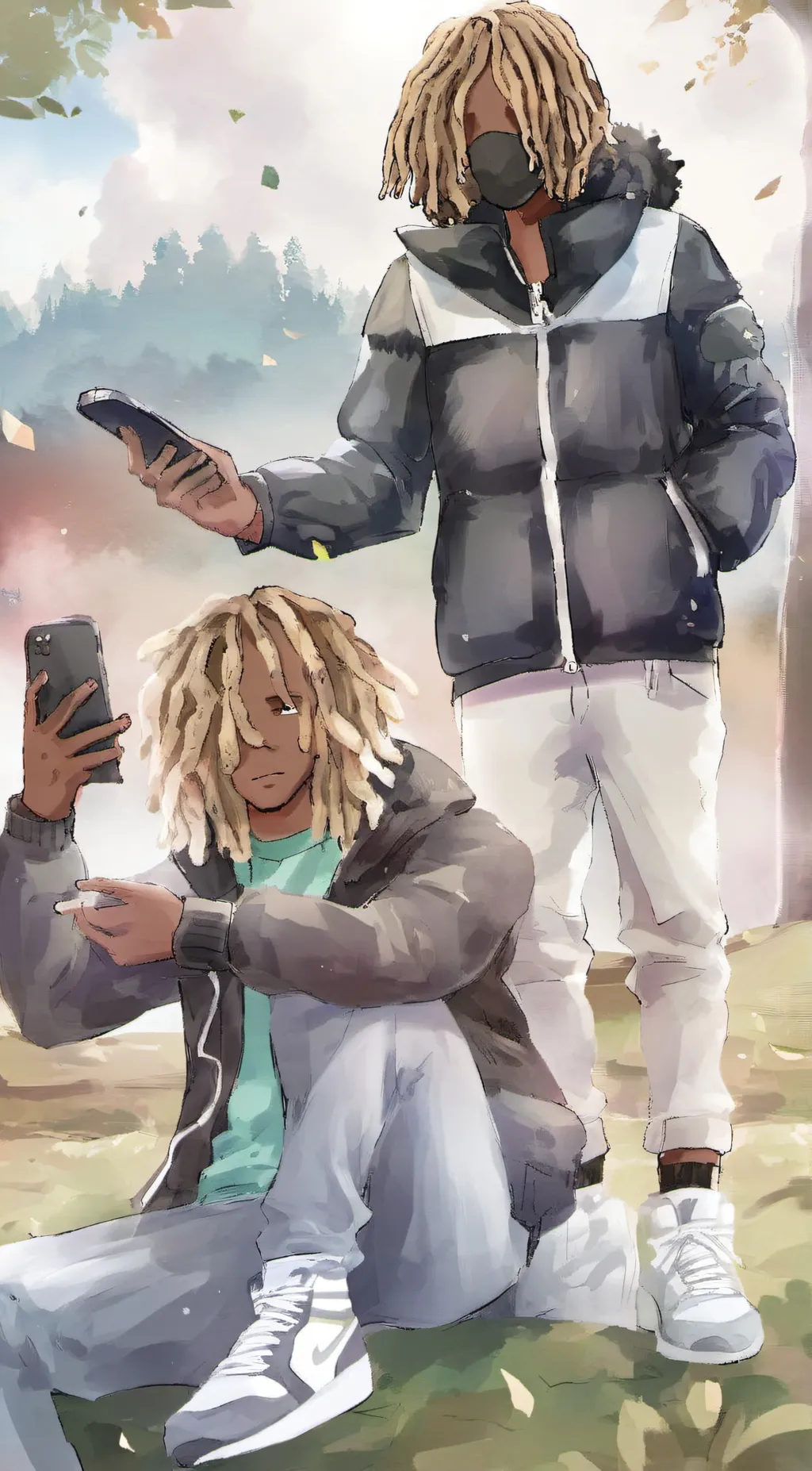 ai character: TJ and Jordan background