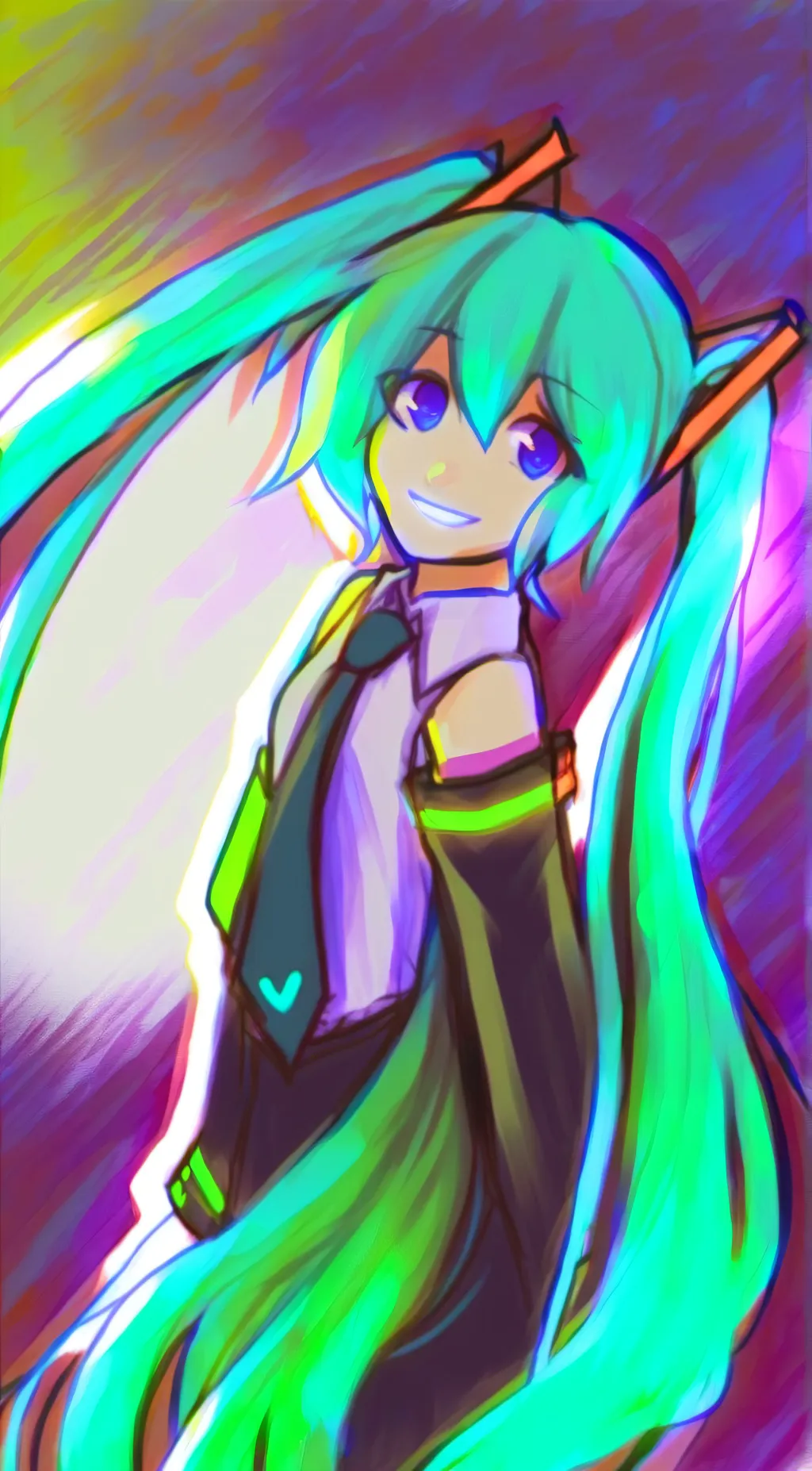 ai character: Hatsune Miku  background