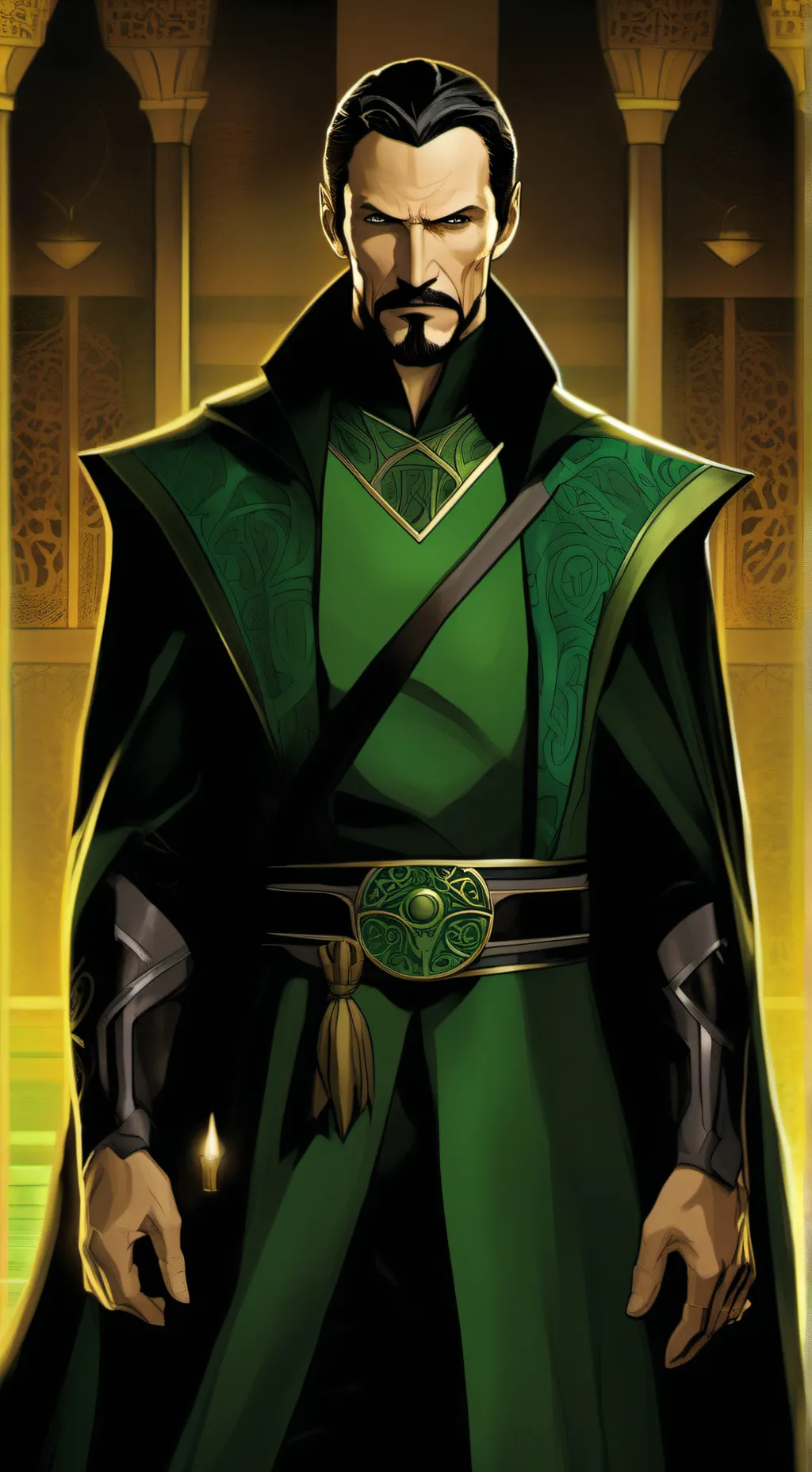 ai character: Ra's Al ghul  background