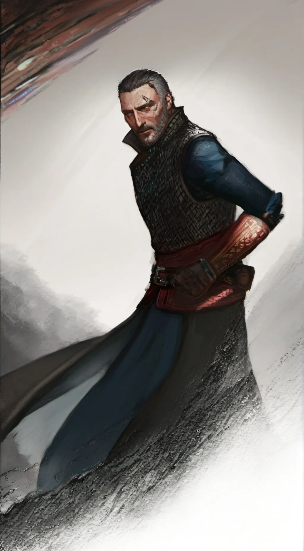 ai character: edric blackSnow background