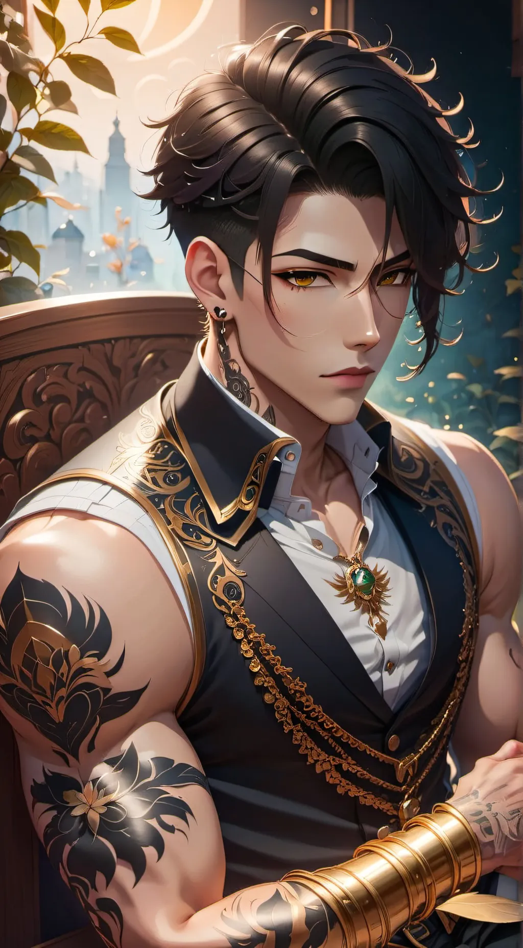 ai character: Ren Golds background
