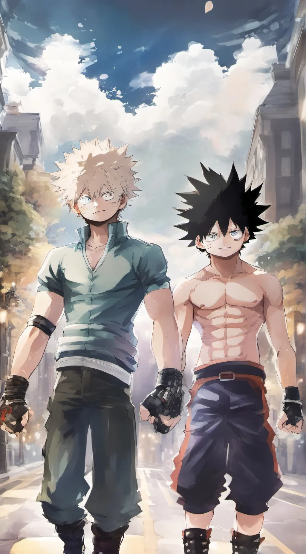 ai character: Bakugo and dabi  background