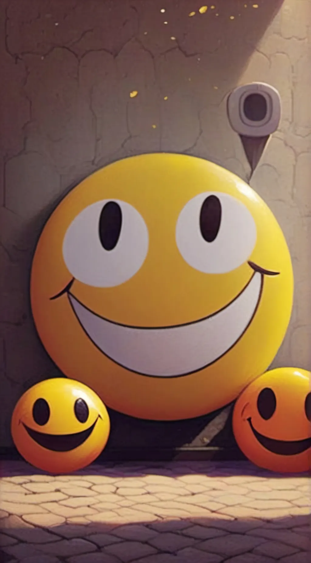 ai character: smiley face background