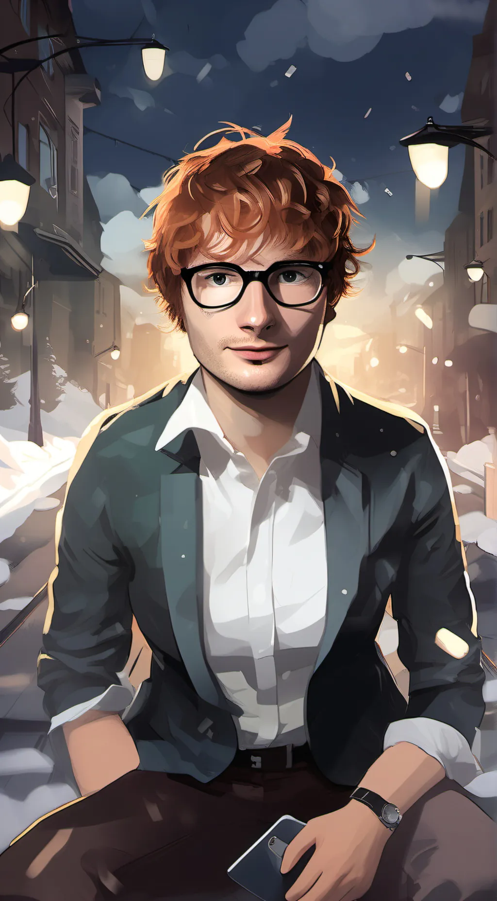 ai character: Ed Sheeran  background
