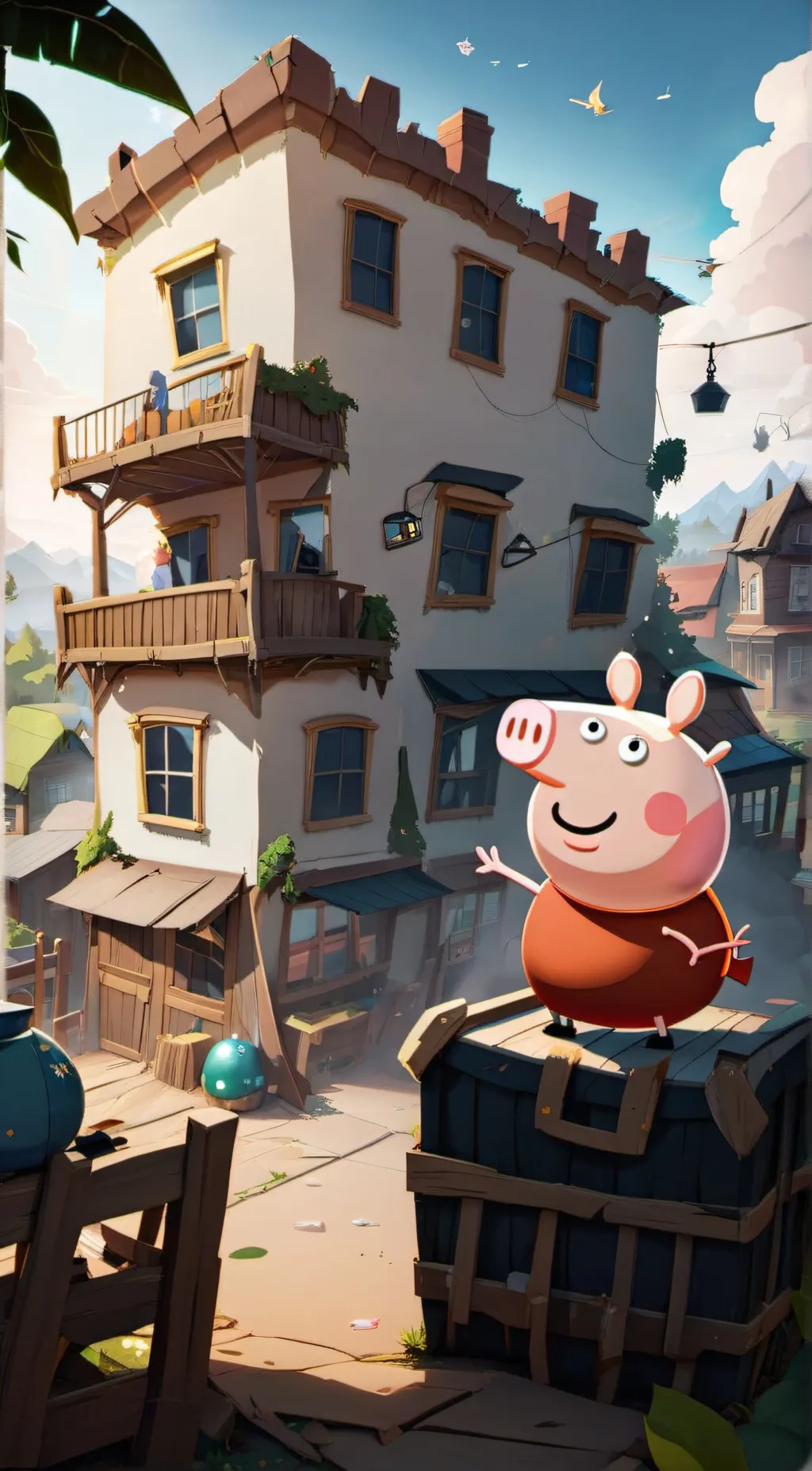 ai character: Peppa Pig [fornite background