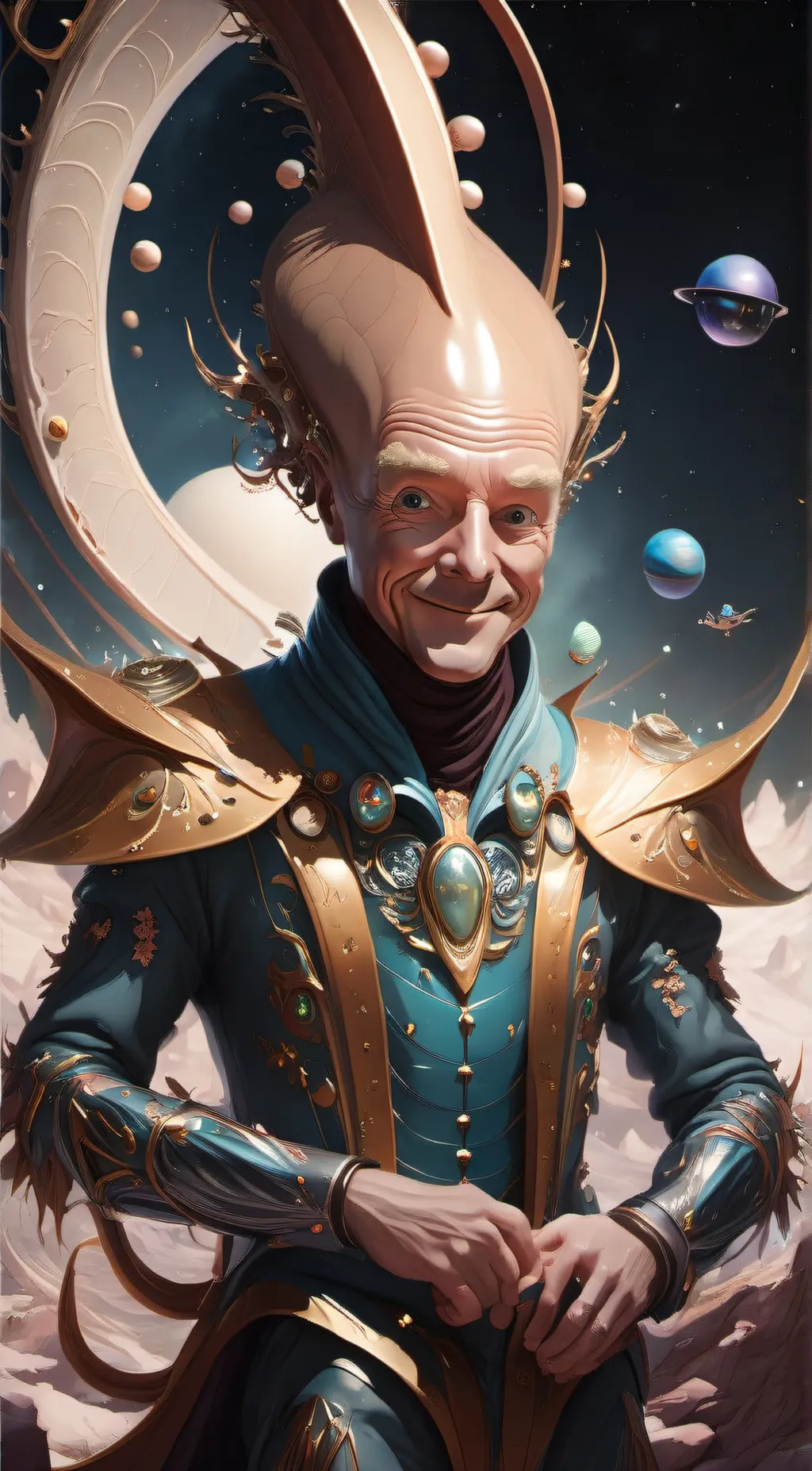 ai character: alien old man background