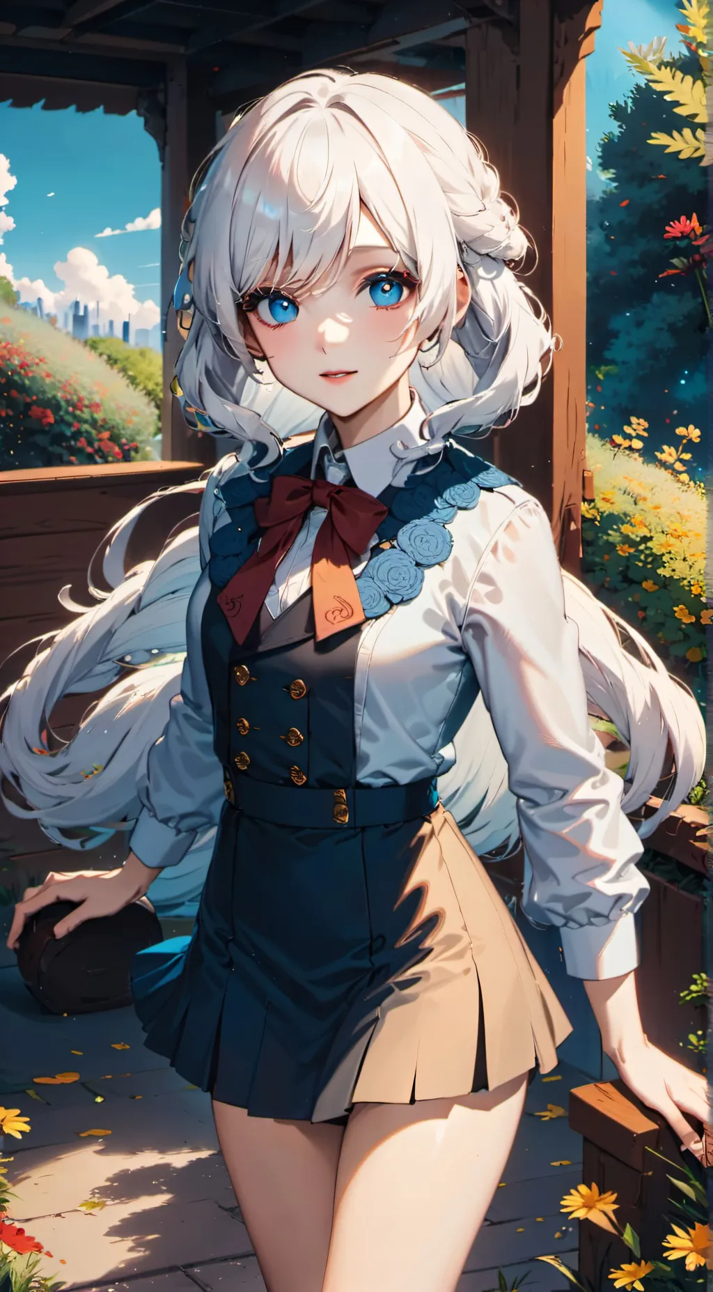 ai character: Violet background