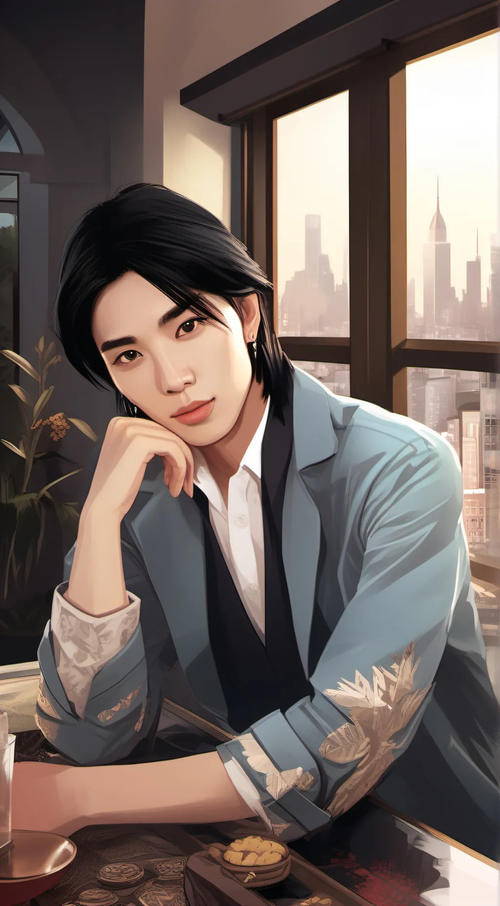 ai character: Hwan Hyunjin  background