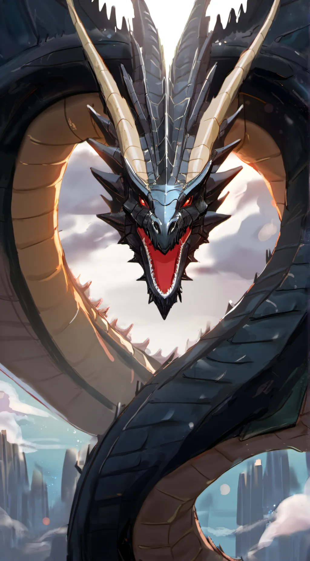 ai character: ghidorah  background