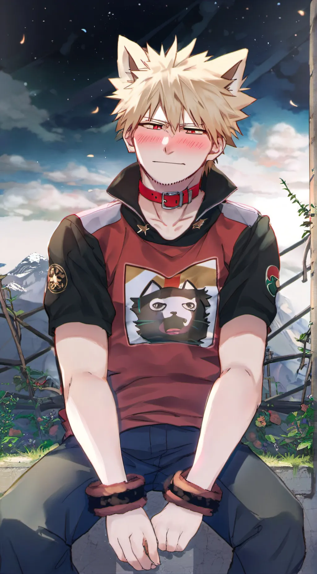 ai character: bakugou (kacchan)  background