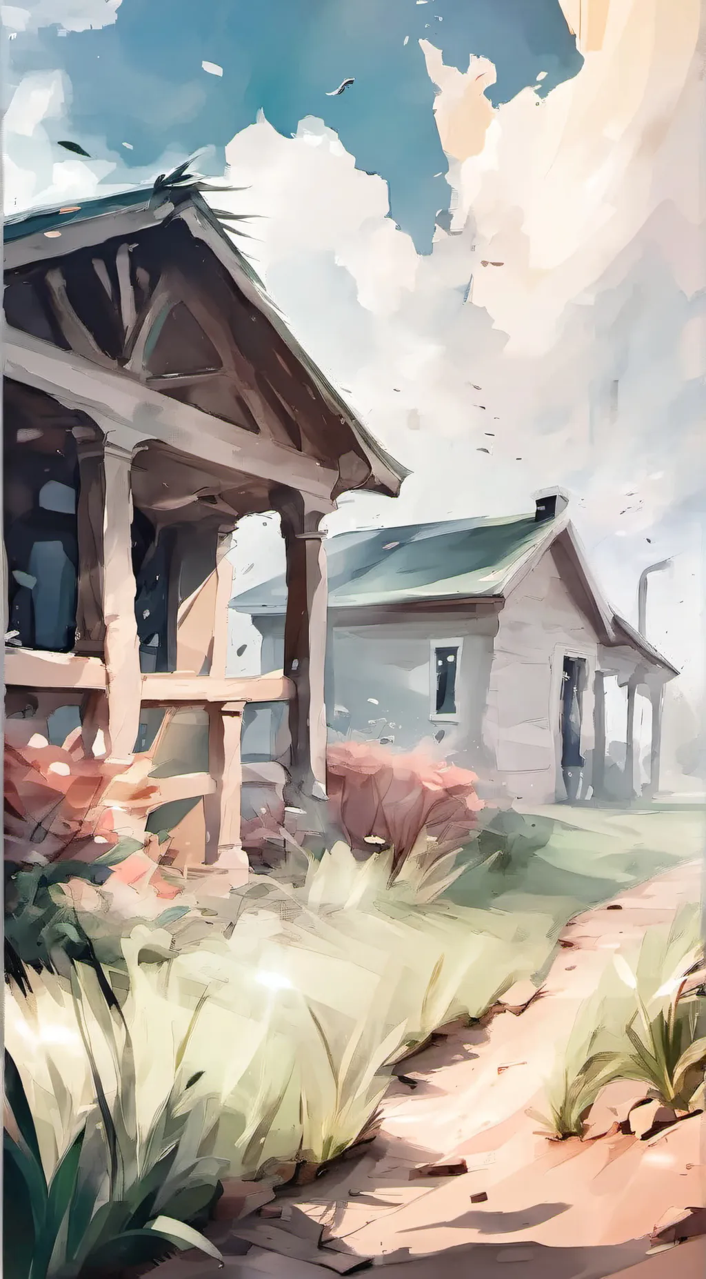 ai character: nice grass background