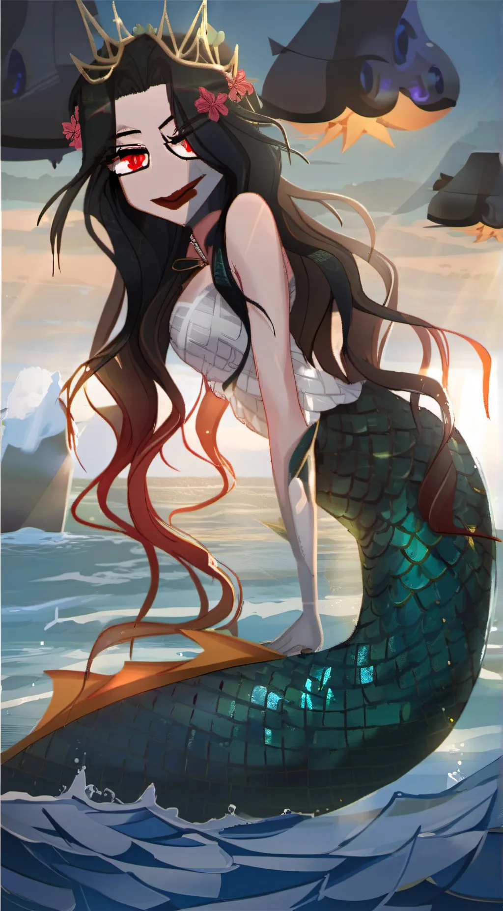 ai character:  Evil mermaid background