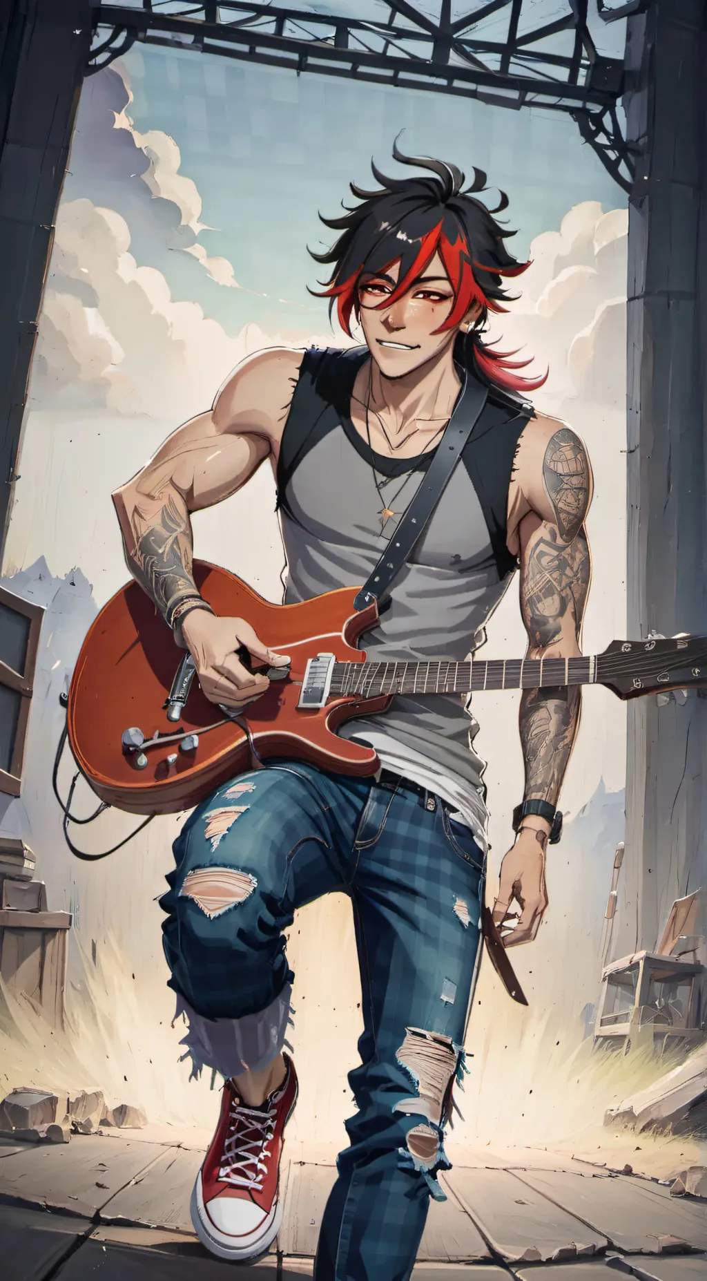 ai character: Kirishima (Guitar) background