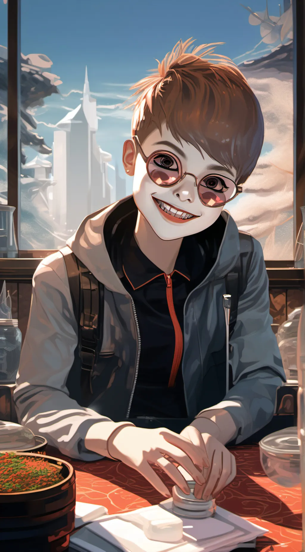 ai character: viny background