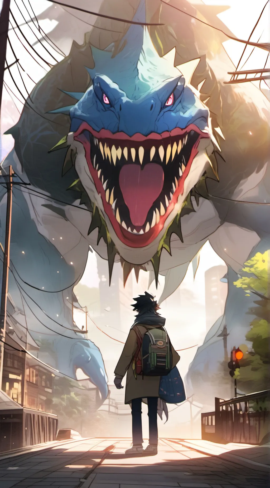 ai character: kaiju background